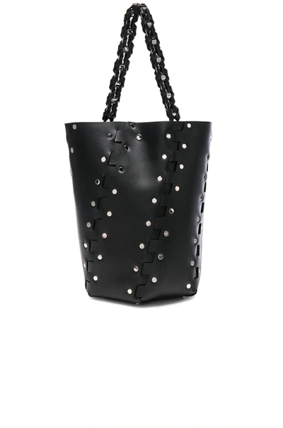 Shop Proenza Schouler Medium Studded Hex Leather Bucket Bag In Black
