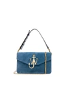 JW ANDERSON SUEDE LOGO PURSE IN BLUE.,HB27WP17