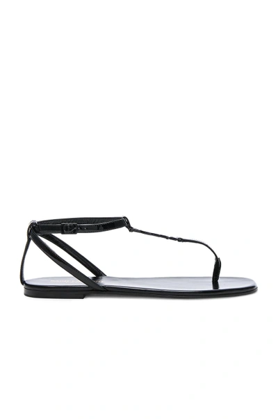 Shop Saint Laurent Patent Leather Nu Pieds Sandals In Black