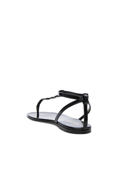 Shop Saint Laurent Patent Leather Nu Pieds Sandals In Black
