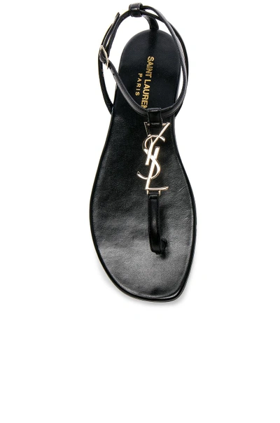 Shop Saint Laurent Leather Nu Pieds Sandals In Black