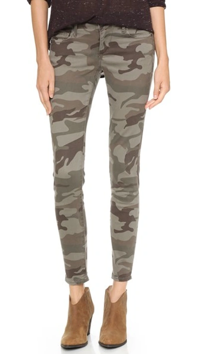True Religion Casey Stretch Camo Low-rise Super Skinny Pants In Olive