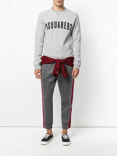 Shop Dsquared2 Sweatshirt Mit Kontrastschnürung - Grau In Grey