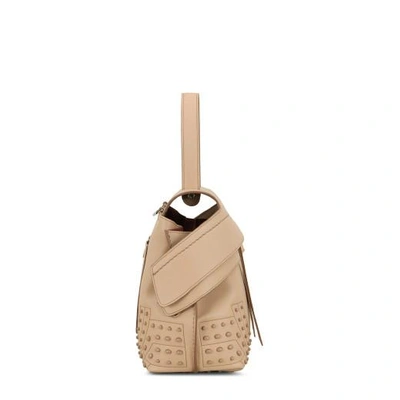 Shop Tod's Wave Bag Small In Beige