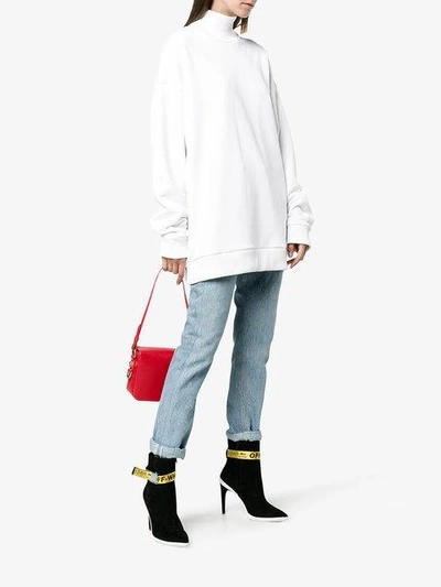Shop Off-white Ankle Boots With Adjustable Belt Straps