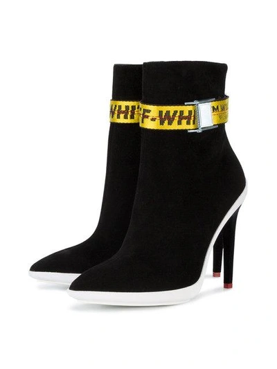 Shop Off-white Ankle Boots With Adjustable Belt Straps
