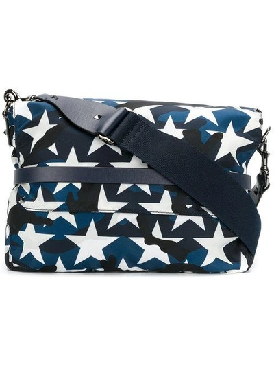 Shop Valentino Garavani Camustars Messenger Bag - Blue