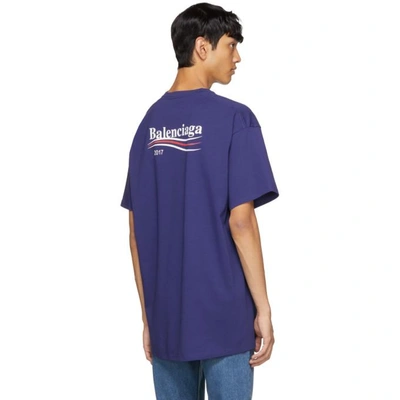 Shop Balenciaga Blue Campaign Logo T-shirt