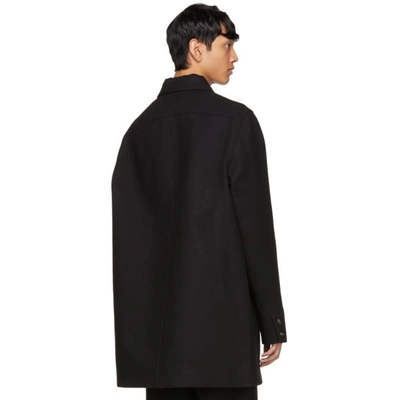 Shop Rick Owens Black Wool Jumbo Brother Coat In 09 Black