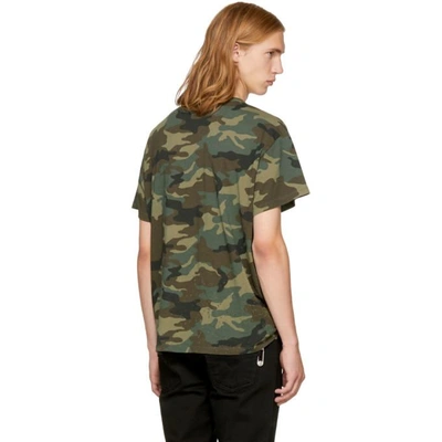 Shop Amiri Green Camo Shotgun T-shirt