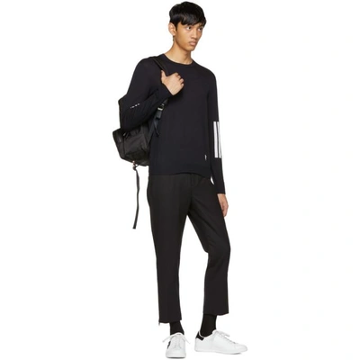 Shop Neil Barrett Black Denim Detail Skinny Trousers