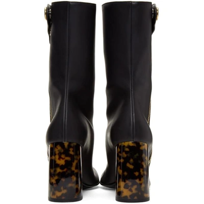 Shop Stella Mccartney Black Side Zip Heeled Boots In 1000 Black