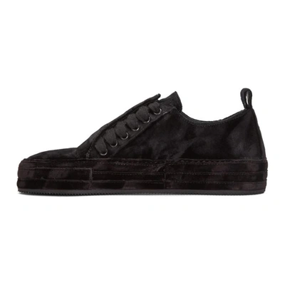 Shop Ann Demeulemeester Black Velvet Sneakers In 099 Black