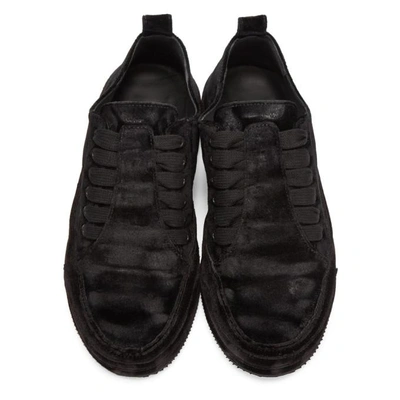 Shop Ann Demeulemeester Black Velvet Sneakers In 099 Black