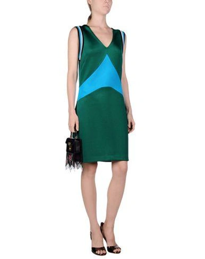 Shop Prada Short Dress In Green