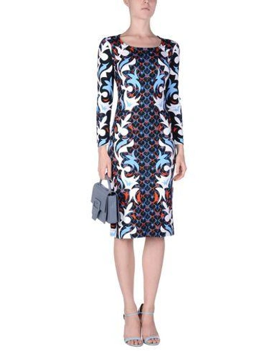 Shop Mary Katrantzou Knee-length Dress In Dark Blue