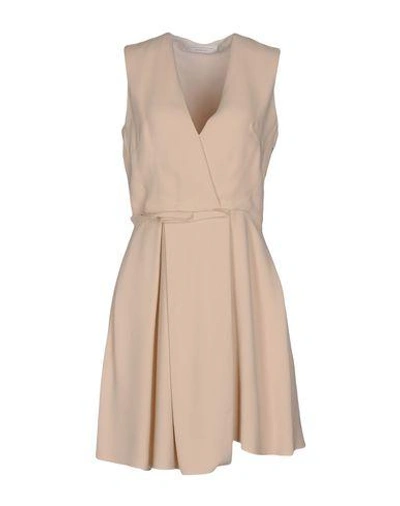 Shop Victoria Beckham Short Dress In Beige