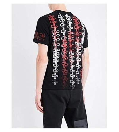 Shop Haculla Eyez Embroidered Cotton T-shirt In Black