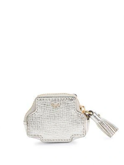 Shop Anya Hindmarch Space Invader Leather Coin Purse In Red