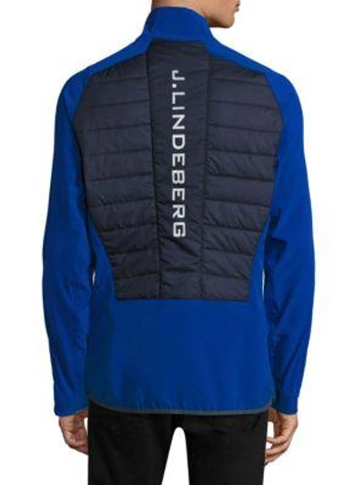 Shop J. Lindeberg Active Hybrid Mixed-media Jacket In Blue