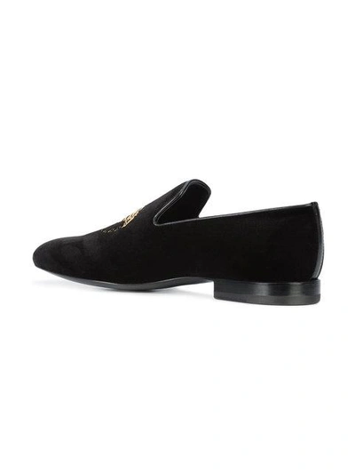 Versace Black Velvet Medusa Loafers | ModeSens