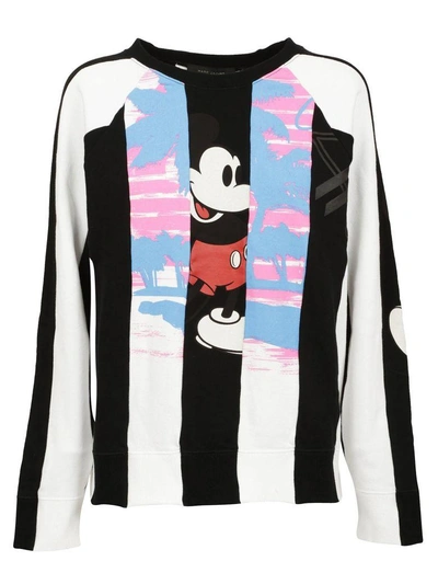 Shop Marc Jacobs Striped Panel Sweatshirt In Black Multi