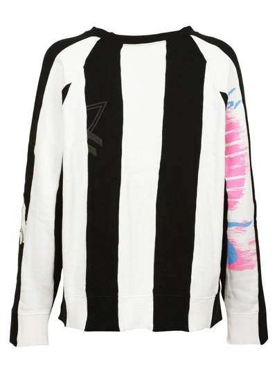 Shop Marc Jacobs Striped Panel Sweatshirt In Black Multi