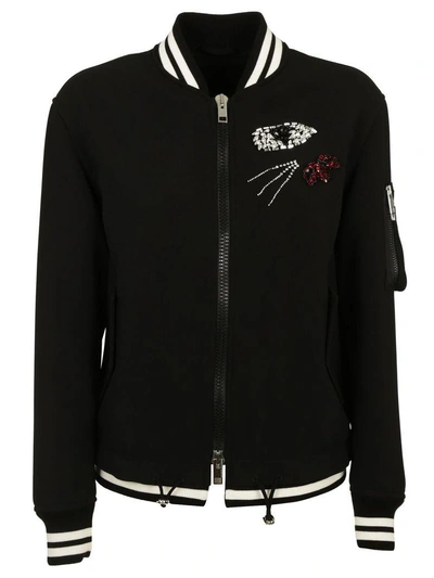 Shop Ermanno Scervino Embellished Bomber Jacket In Black