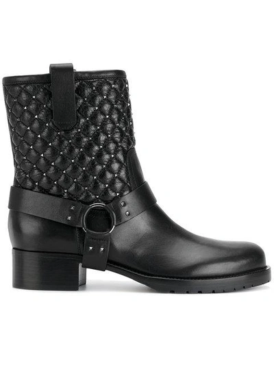 Shop Valentino Rockstud Spike Boots In Black