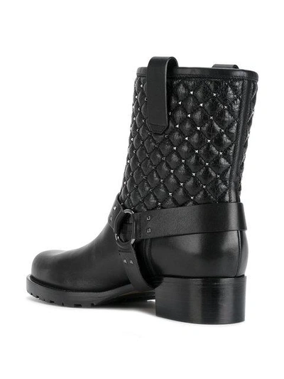 Shop Valentino Rockstud Spike Boots In Black