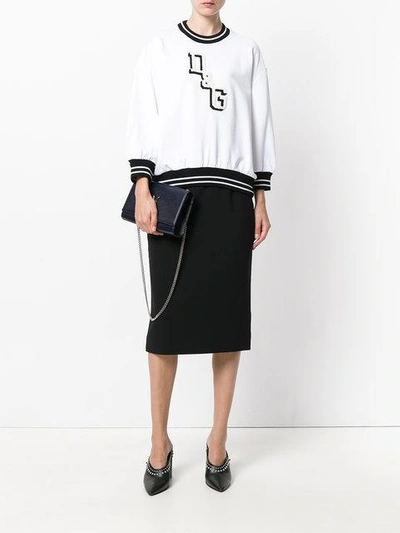 Shop Dolce & Gabbana Piped Pencil Skirt