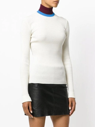Calvin Klein 205w39nyc High Neck Slim-fit Jumper - White In White