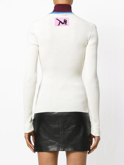 Calvin Klein 205w39nyc High Neck Slim-fit Jumper - White In White