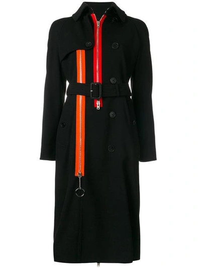 Shop Givenchy Zip Detail Trench Coat In Black