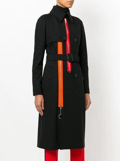 Shop Givenchy Zip Detail Trench Coat In Black