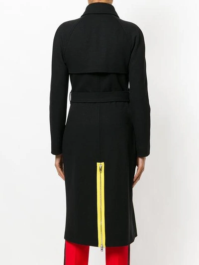 Shop Givenchy Zip Detail Trench Coat In Black