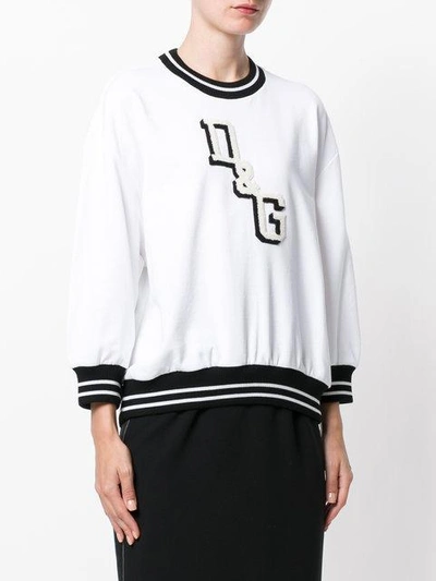 Shop Dolce & Gabbana Logo Patch Sweatshirt - White