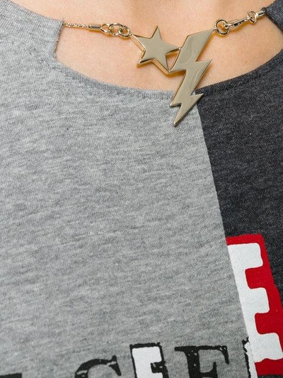 Shop Valentino Panelled Chain Neck T-shirt