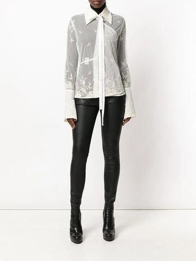Shop Ann Demeulemeester Lace Embroidered Blouse In White