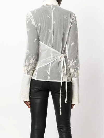 Shop Ann Demeulemeester Lace Embroidered Blouse In White
