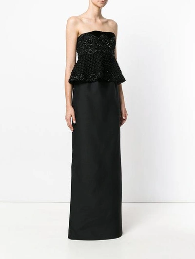 Shop Alberta Ferretti Shift Maxi Strapless Dress In Black