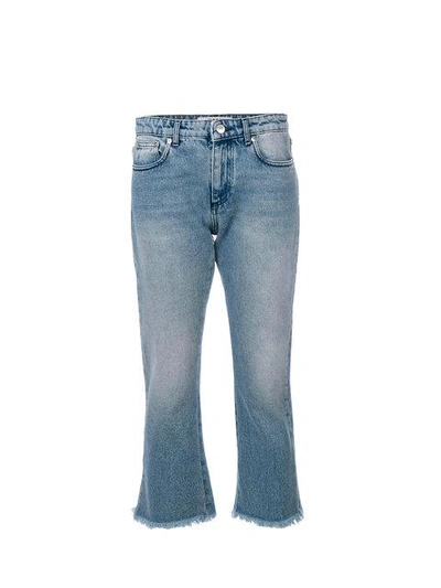 Shop Msgm Cropped Jeans In Blue