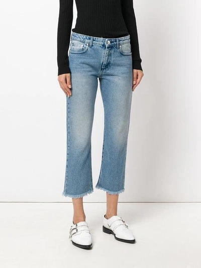 Shop Msgm Cropped Jeans In Blue