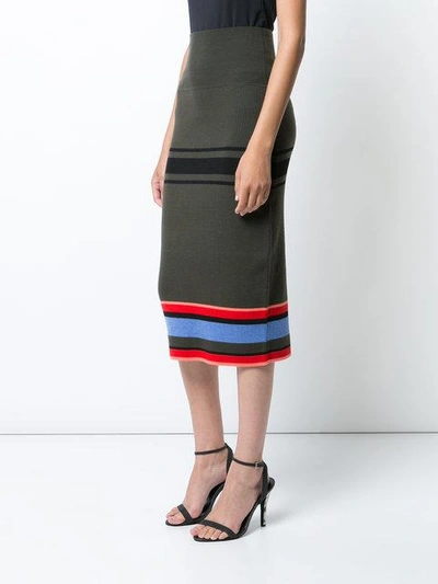 Shop Tome Striped Fitted Skirt - Green