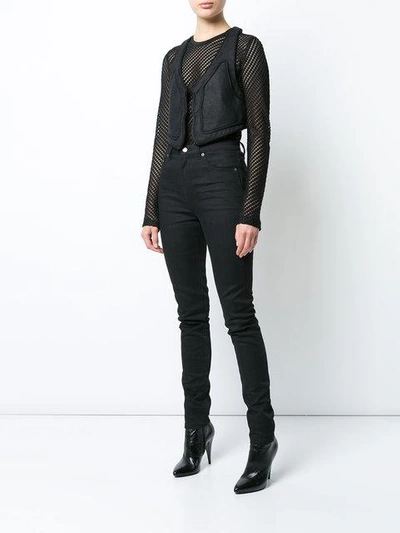 Shop Saint Laurent Trim Detail Waistcoat In Black