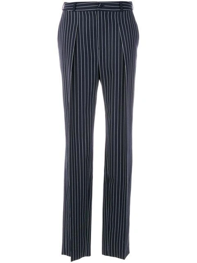 Shop Lanvin Wide Leg Tailored Trousers - Blue