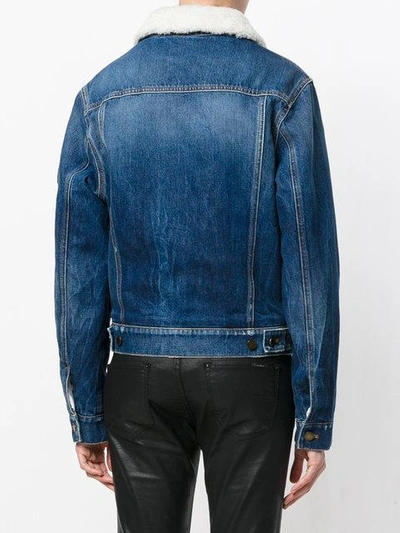 Shop Saint Laurent Military Patch Denim Jacket