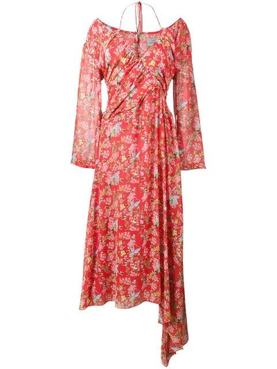 Shop Preen By Thornton Bregazzi Corinne Floral Print Off In Red
