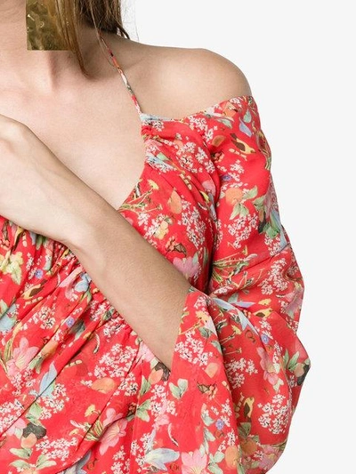 Shop Preen By Thornton Bregazzi Corinne Floral Print Off In Red