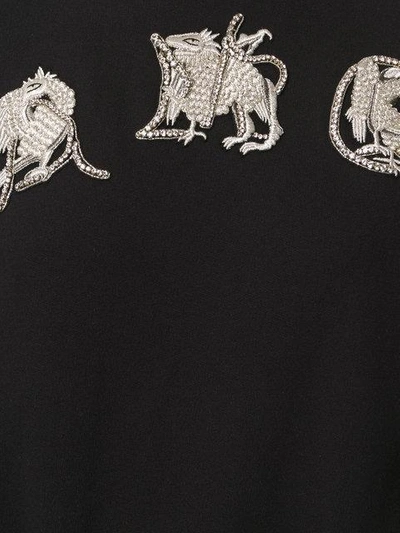 Shop Alexander Mcqueen Amq Embroidered Sweatshirt In Black